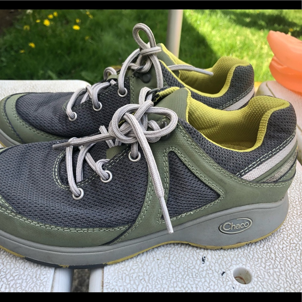 Chaco Women’s Gray/Olive Hiking Sneakers Size 7.5